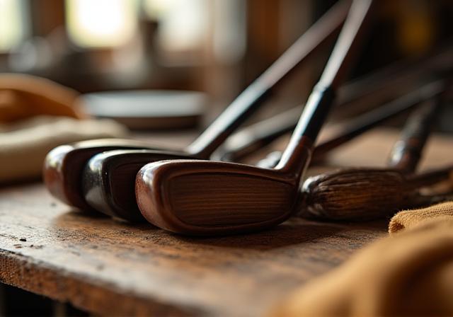 Restauración de palos de golf de madera antiguos