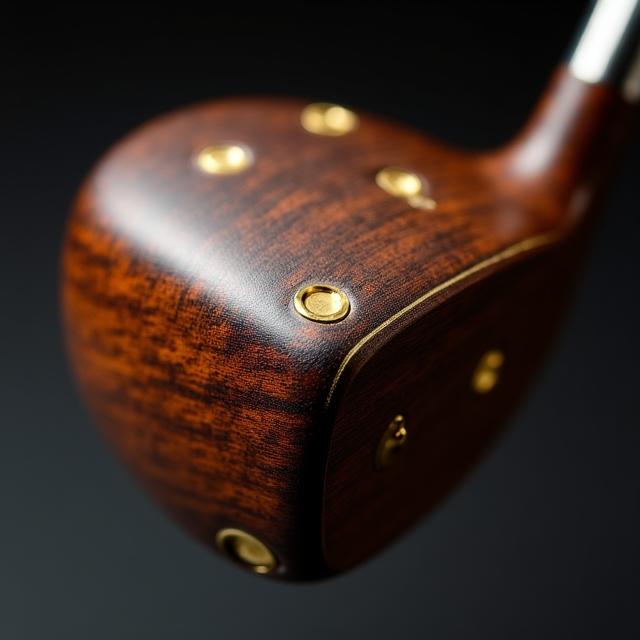 Primer plano de un palo de golf de madera artesanal de Madera Pura